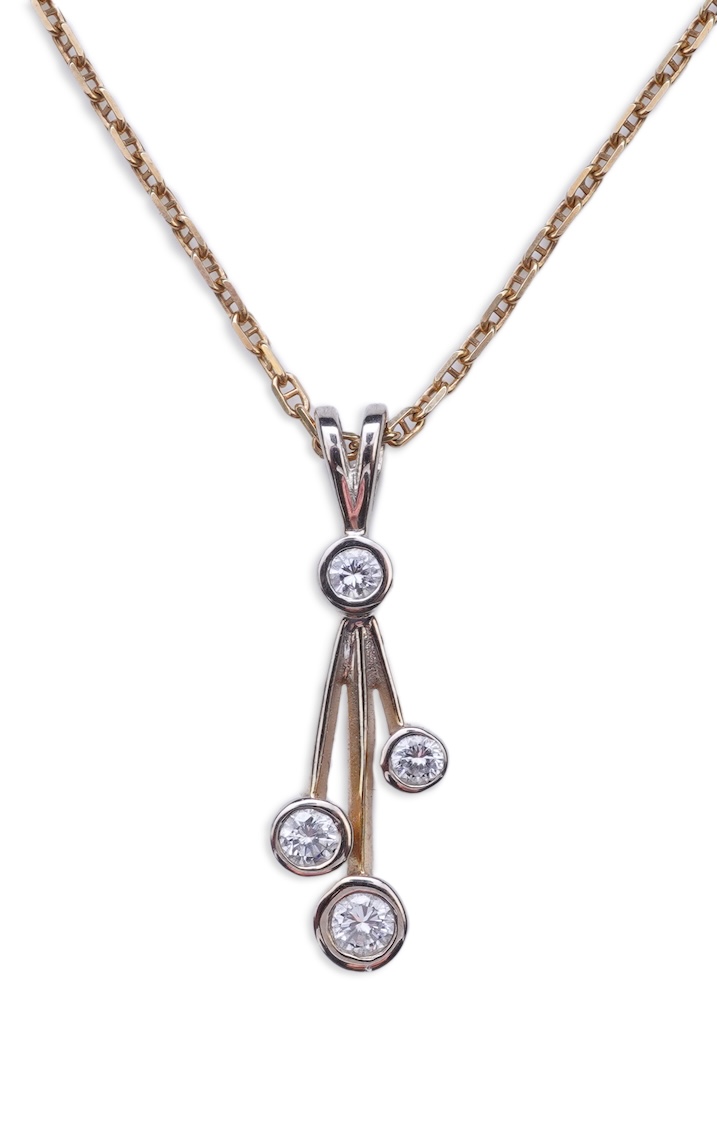 A diamond pendant necklace